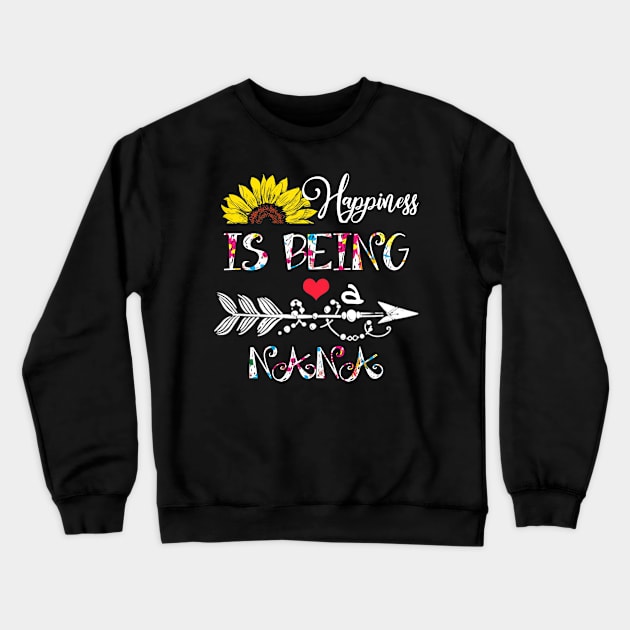 Happiness is being a nana mothers day gift Crewneck Sweatshirt by DoorTees